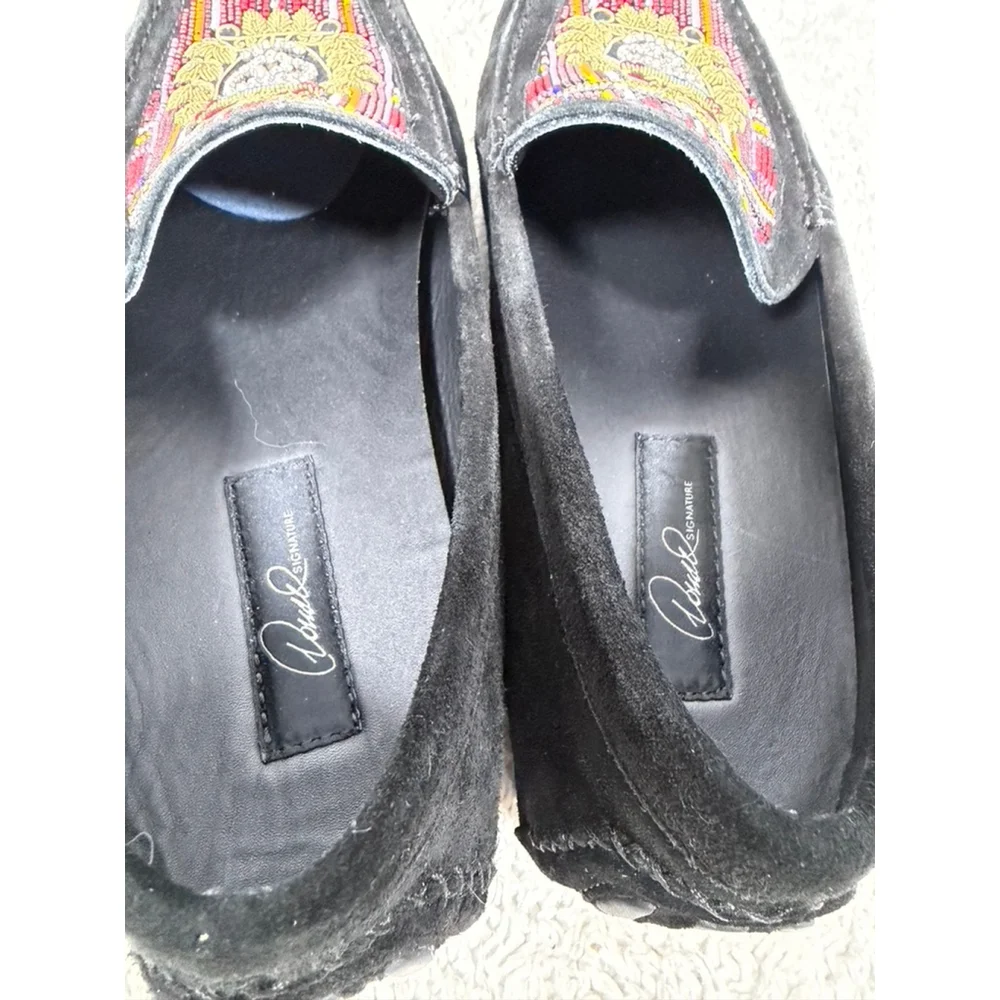 Donald J Pliner Men Size 10 Multi-Color Beaded Skull Royal Crest Leather Loafers